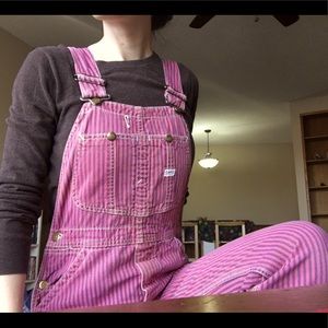 VTG LEE Pink Striped Union Made Overalls